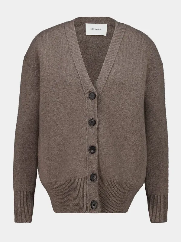Light Brown Amery Double Face Cashmere Cardigan sold by Fashion Clinic