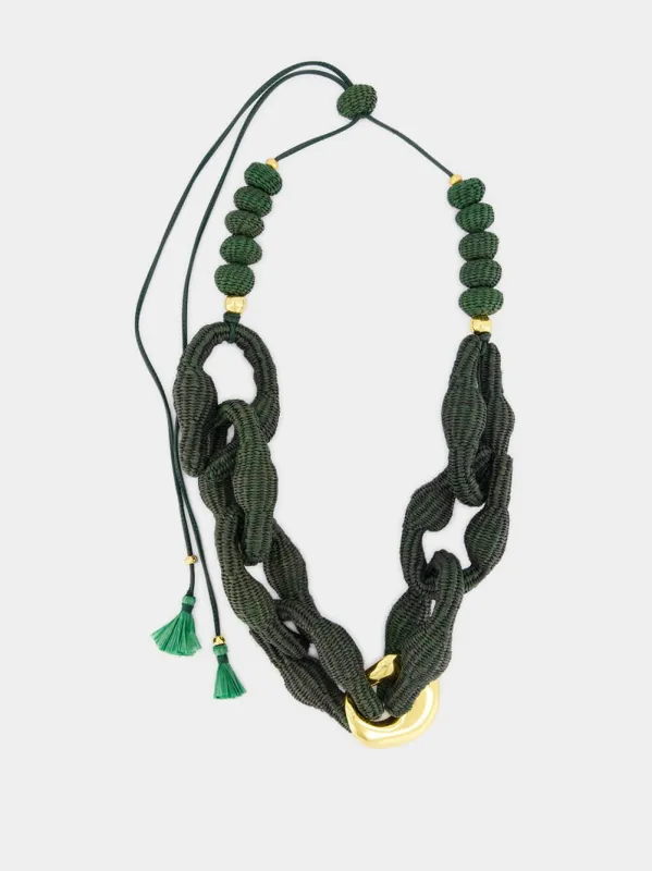 Mayahuel Green Reverence To Their Gods Necklace made by Johanna Ortiz
