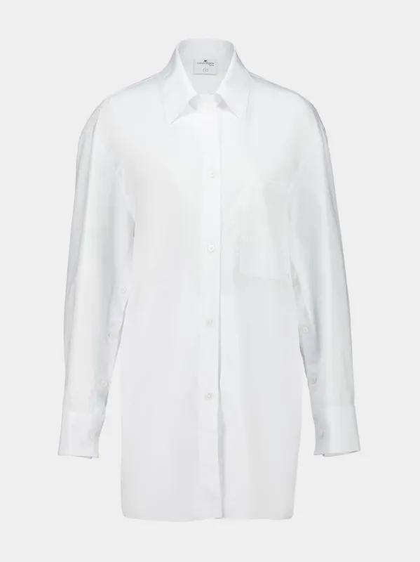 White Cotton Mini Shirt Dress sold by Fashion Clinic