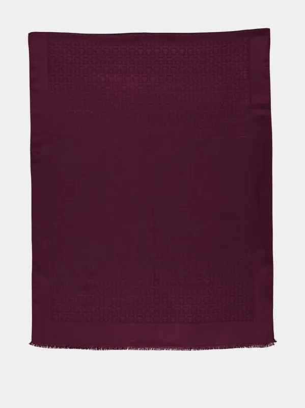 Plum Silk and Wool Shawl sold by Fashion Clinic