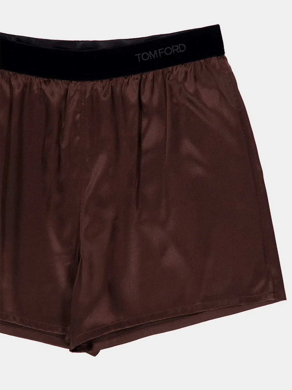 Cinnamon Stretch Silk Satin PJ Shorts sold by Fashion Clinic product image thumbnail 3