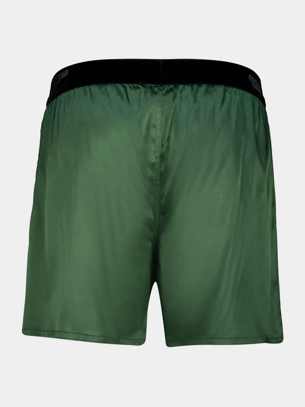 Moss Green Stretch Silk Satin PJ Shorts sold by Fashion Clinic product image thumbnail 2