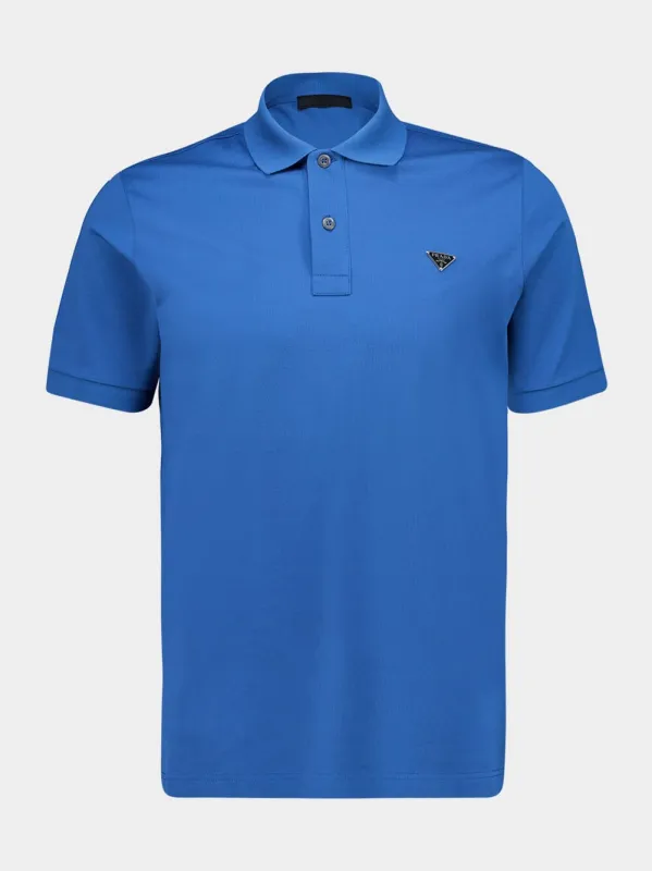 Celeste Blue Cotton Piqué Polo sold by Fashion Clinic