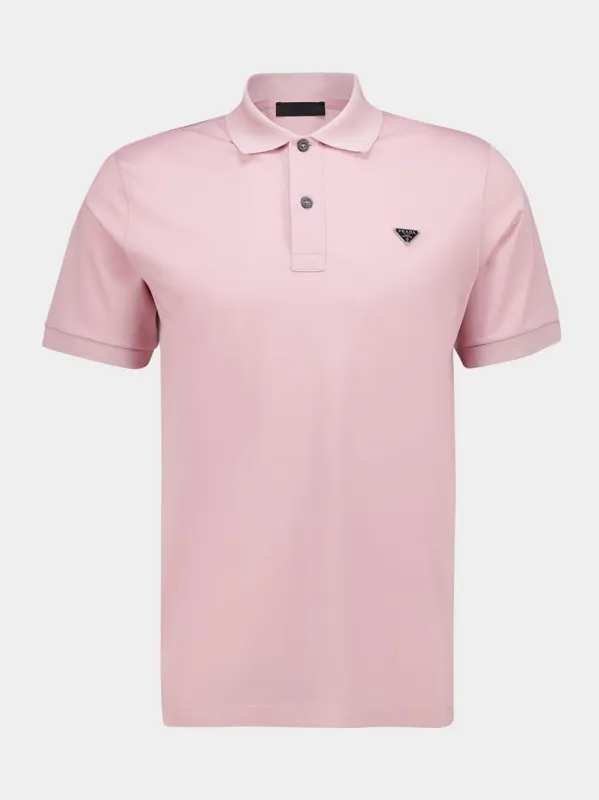 Alabastro Pink Cotton Piqué Polo made by Prada