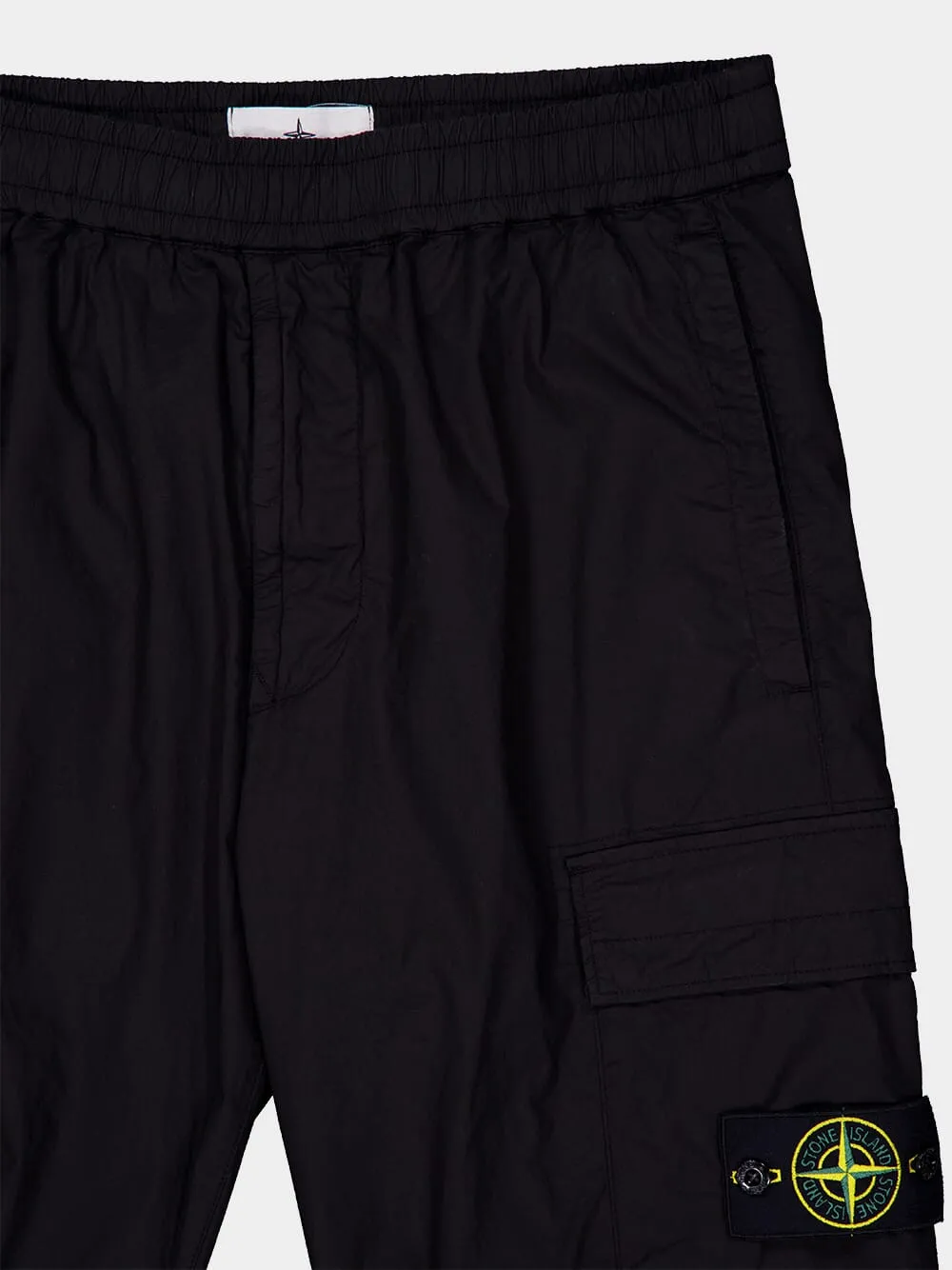 Black Stretch Cotton Cargo Trousers sold by Fashion Clinic product image thumbnail 3