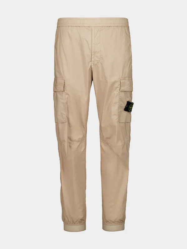 Desert Sand Stretch Cotton Cargo Trousers sold by Fashion Clinic