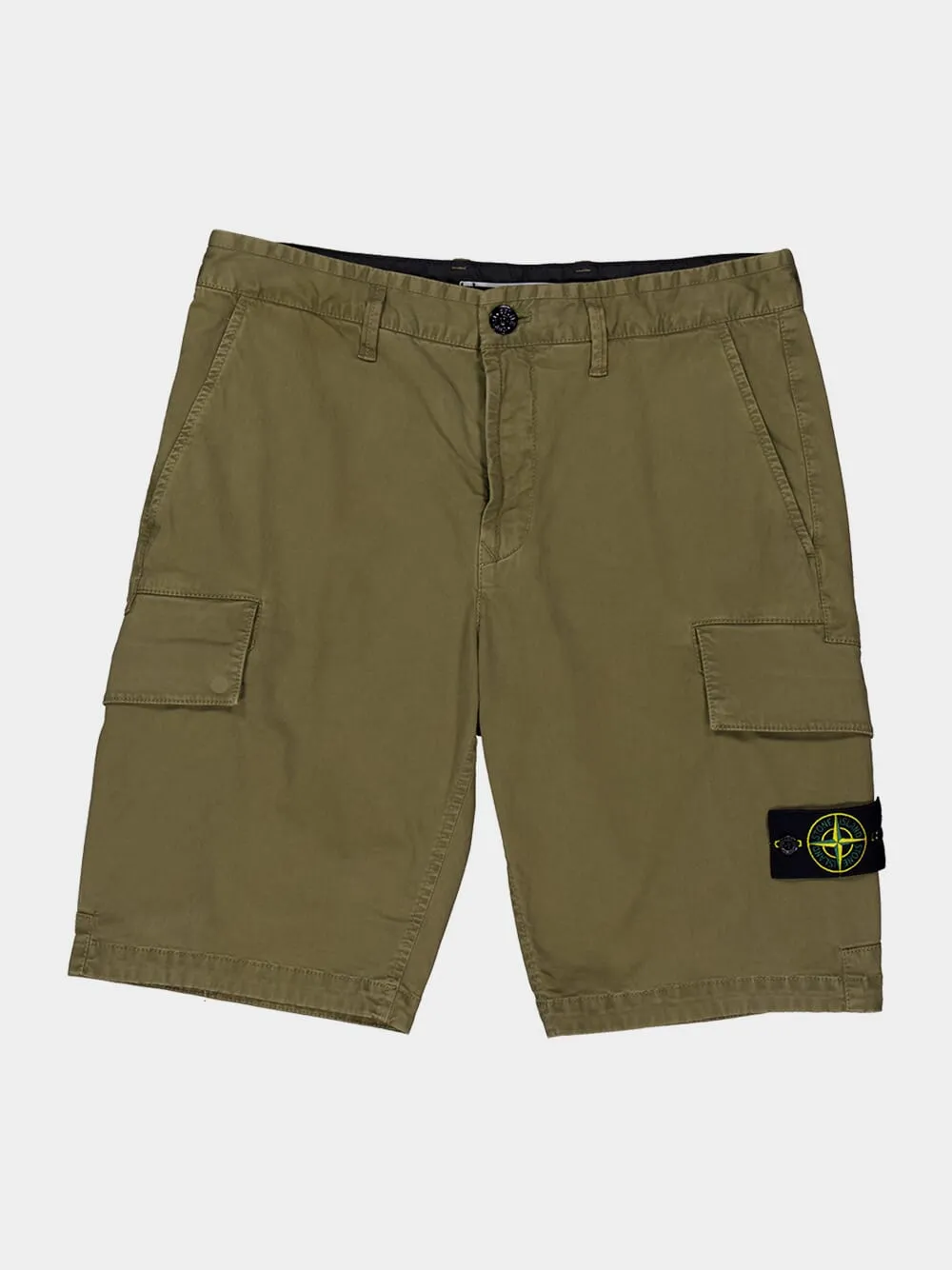 Military Green Organic Cotton Stretch Cargo Shorts sold by Fashion Clinic product image thumbnail 4
