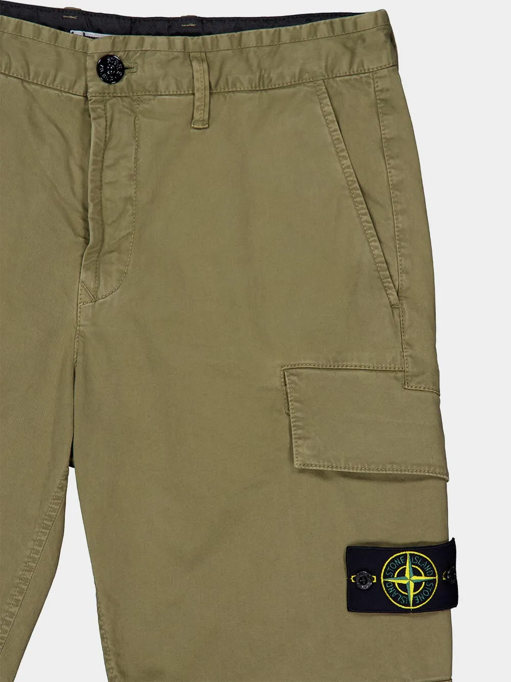 Military Green Organic Cotton Stretch Cargo Shorts sold by Fashion Clinic product image thumbnail 3