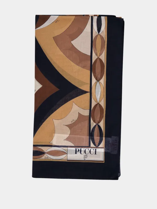 Black and Gold Printed Cotton Sarong sold by Fashion Clinic