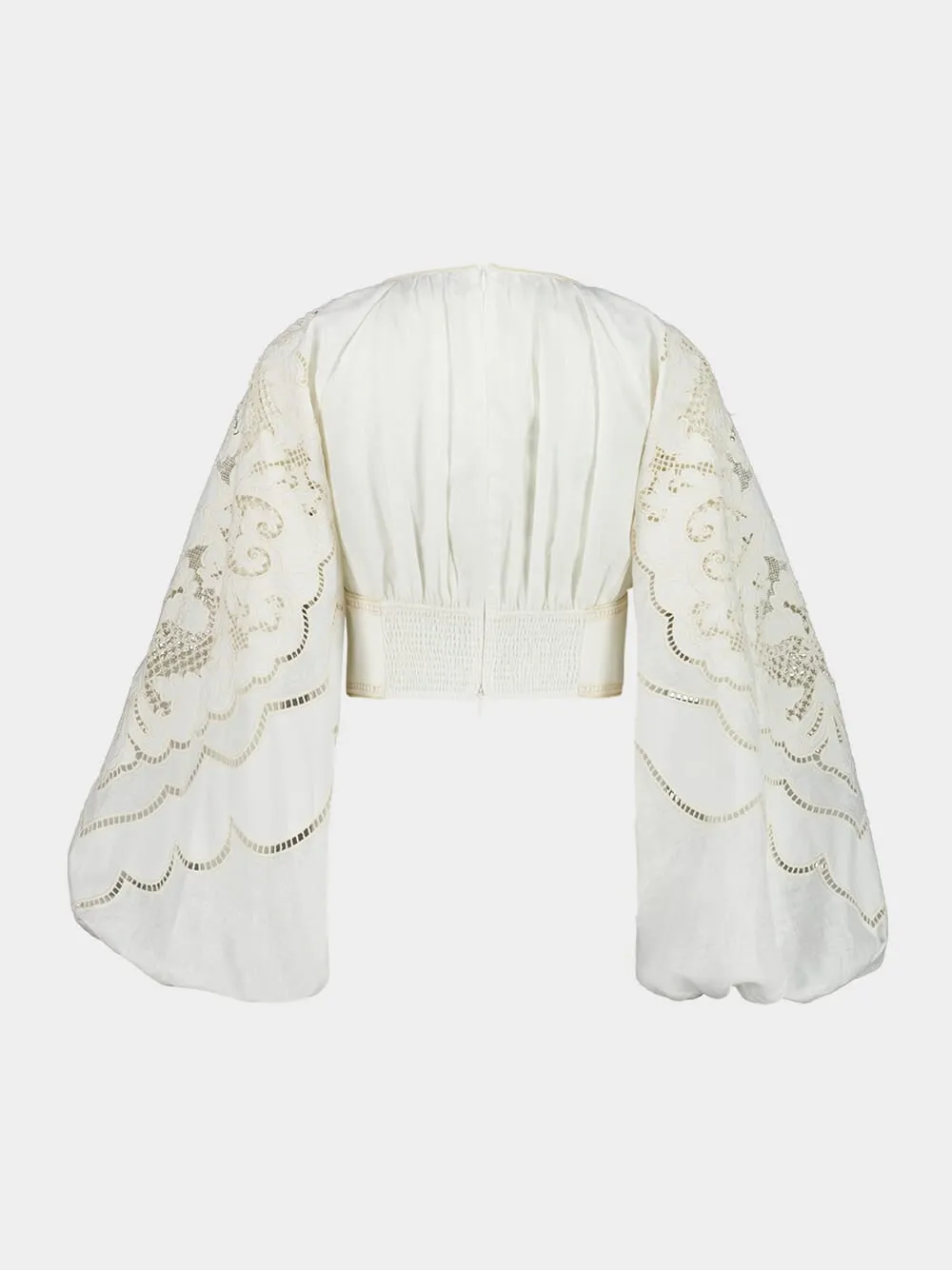 Daylight Embroidered Linen Bodice in Cream sold by Fashion Clinic product image thumbnail 4