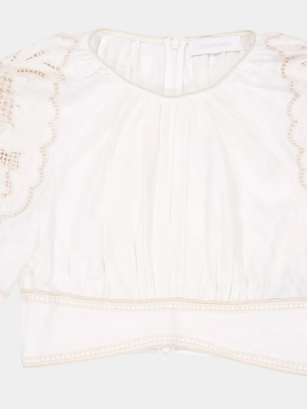 Daylight Embroidered Linen Bodice in Cream sold by Fashion Clinic product image thumbnail 5