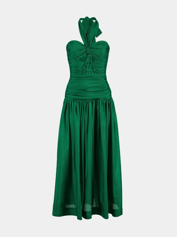 Daylight Knot Midi Dress in Emerald sold by Fashion Clinic