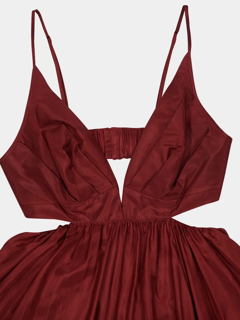 Wanderlust Plunge Maxi Dress in Burgundy sold by Fashion Clinic product image thumbnail 5