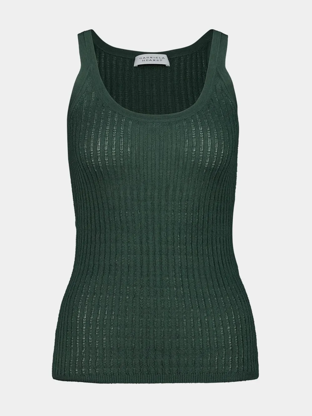 Nevin English Green Knit Tank Top sold by Fashion Clinic