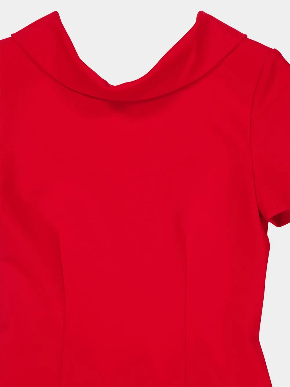 Red Collared Crepe Column Gown sold by Fashion Clinic product image thumbnail 4