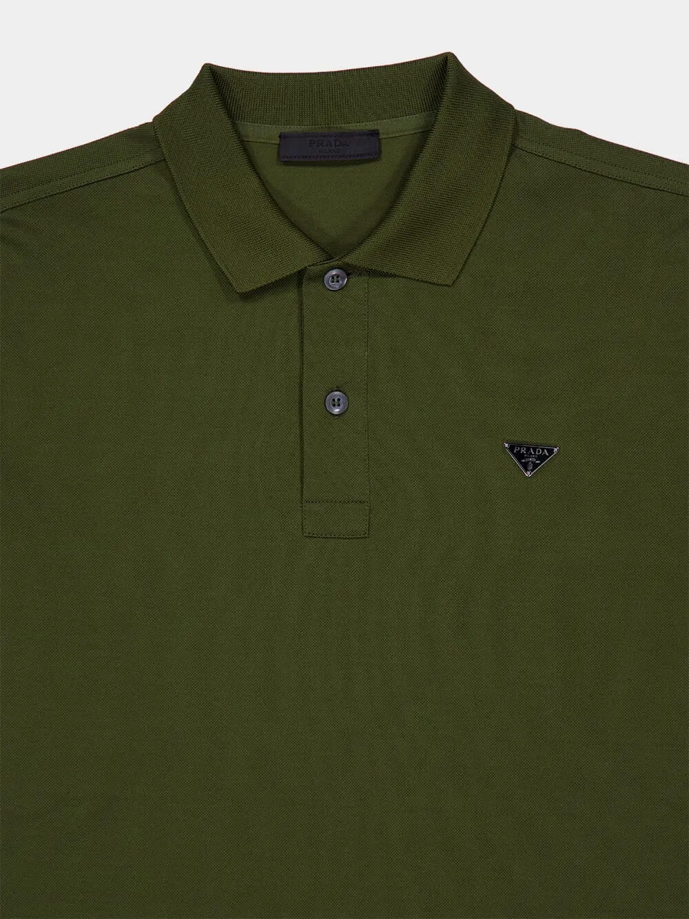 Military Green Cotton Piqué Polo Shirt sold by Fashion Clinic product image thumbnail 3