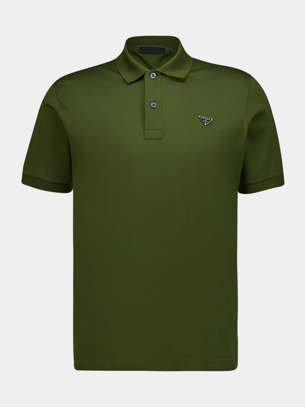 Military Green Cotton Piqué Polo Shirt sold by Fashion Clinic