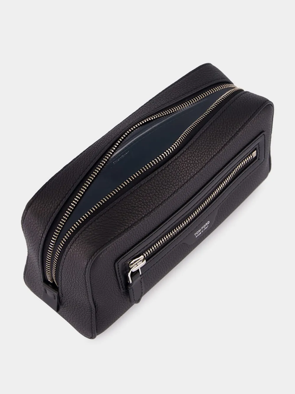 Black Leather Toiletry Bag sold by Fashion Clinic product image thumbnail 5
