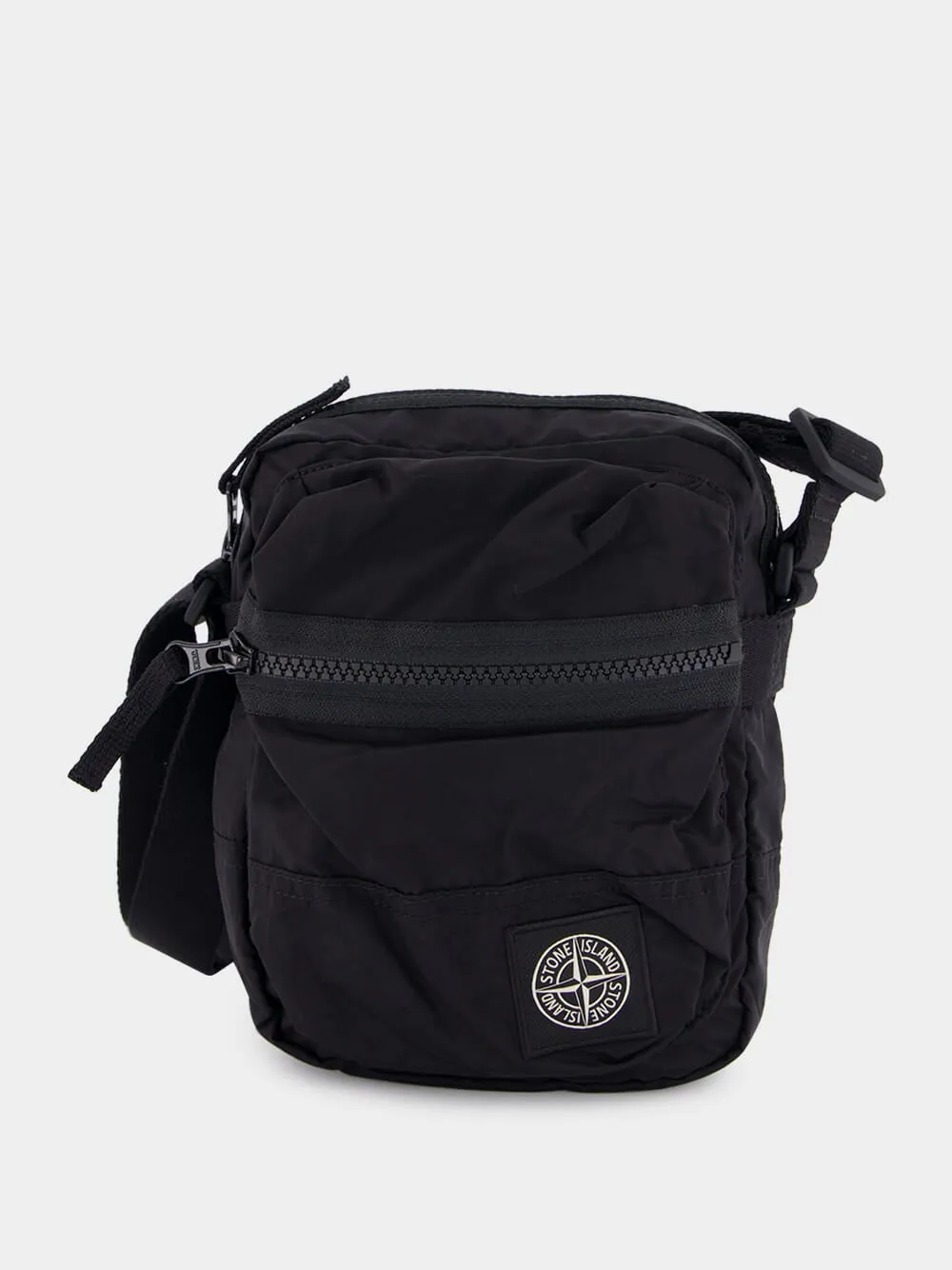 Black Crossbody Bag with Logo Patch sold by Fashion Clinic