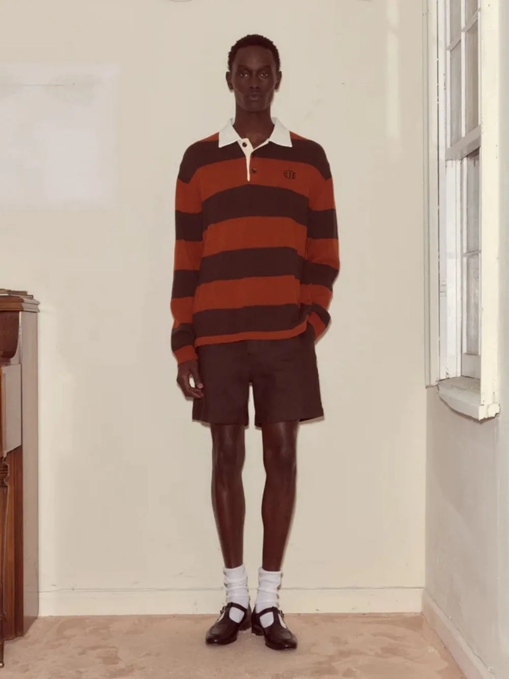 Brown and Red Pine Stripe Polo sold by Fashion Clinic product image thumbnail 2