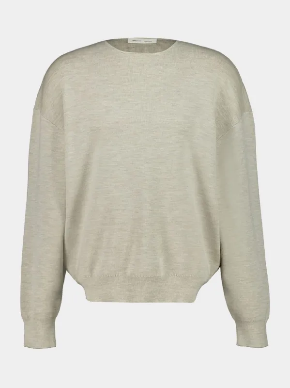 Heather Stone Sweater Crewneck Knit in Merino Wool sold by Fashion Clinic