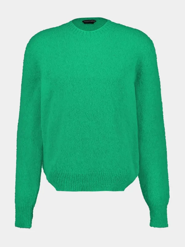Bright Green Sweater Crewneck Knit made by Tom Ford