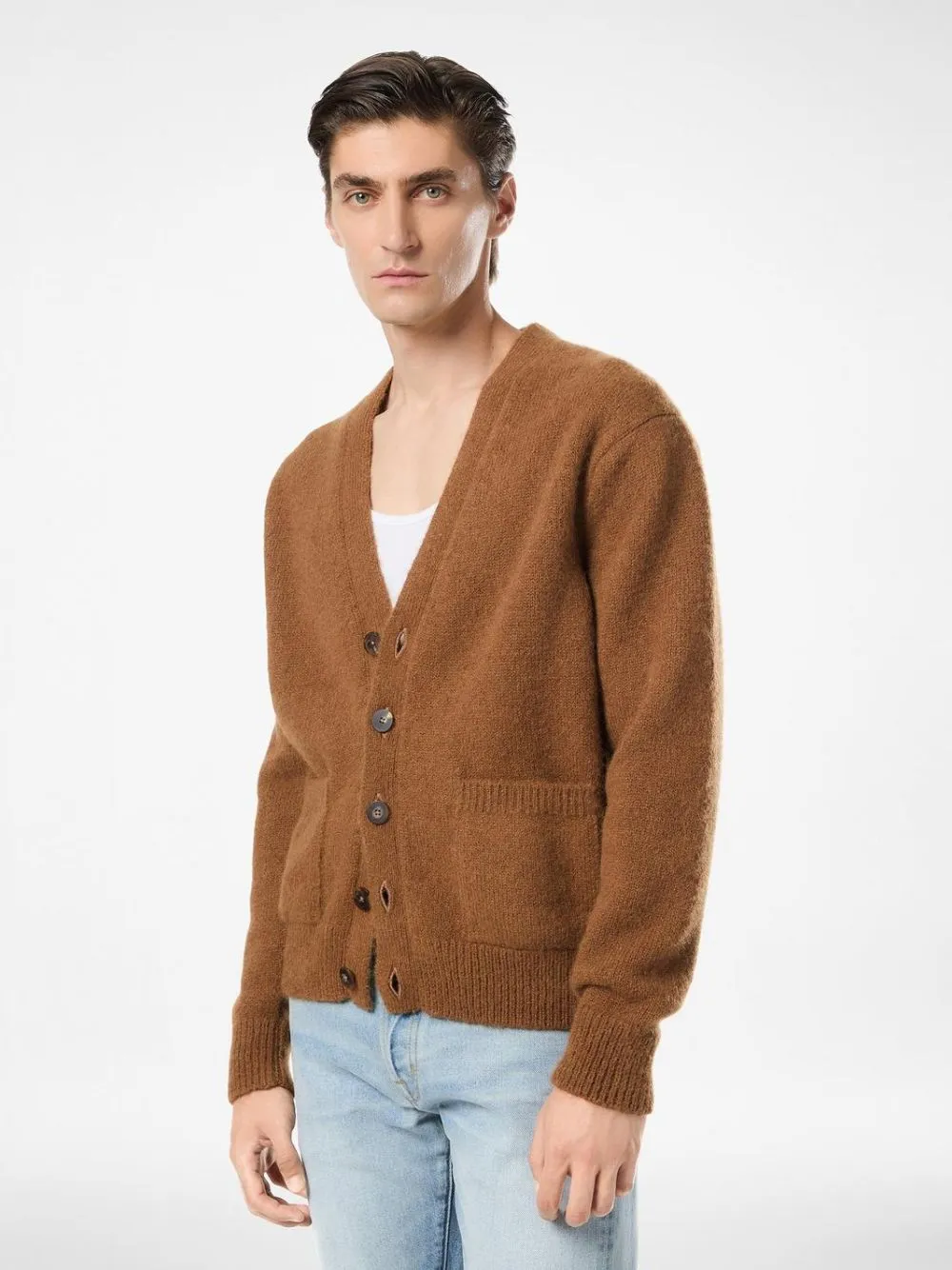 Toffee Brown Cardigan V-Neck Knit sold by Fashion Clinic product image thumbnail 2