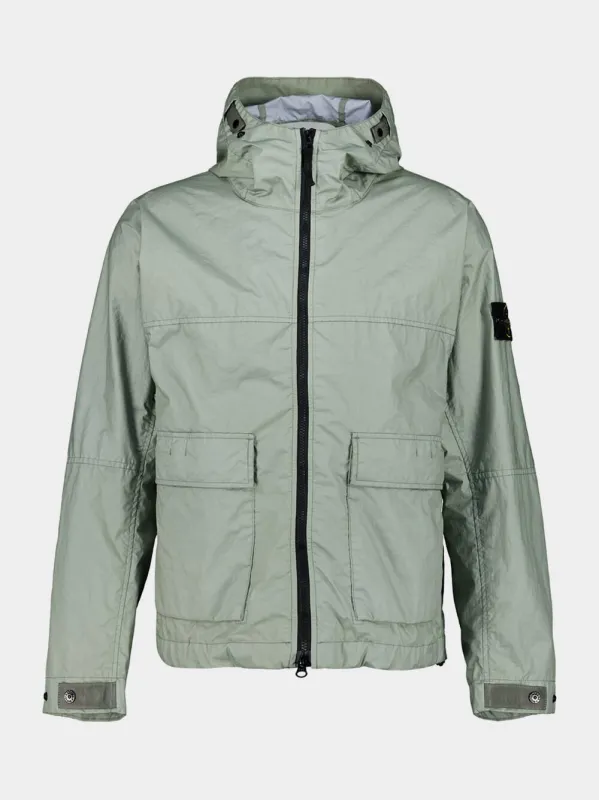 Sage Green Membrana 3L TC Hooded Jacket made by Stone Island