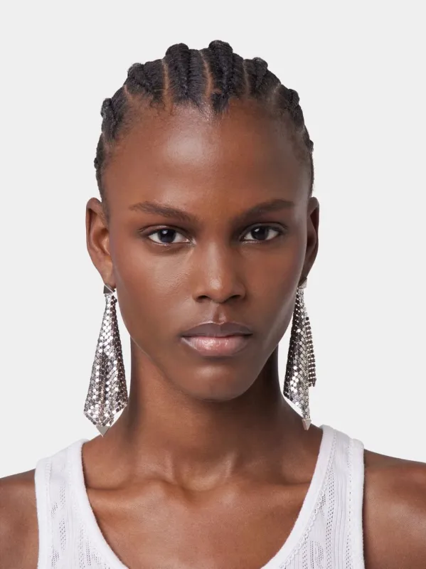 Silver Chainmail Drop Earrings sold by Fashion Clinic