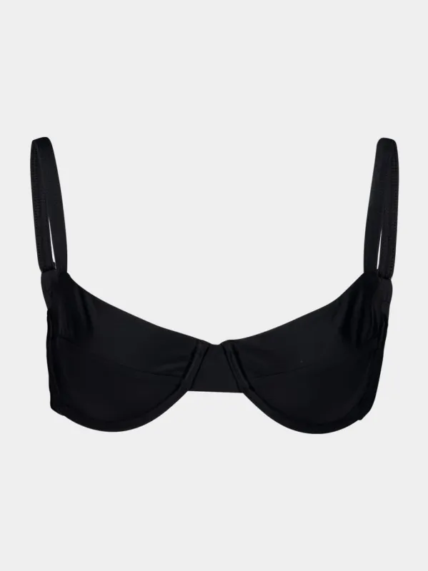 Black Balconette Top sold by Fashion Clinic