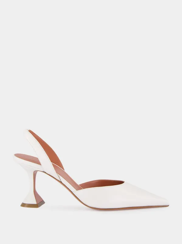 Holli White Slingback Pumps 70 sold by Fashion Clinic