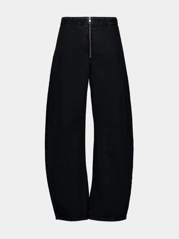 Sutro Dark Blue Zip Wide-Leg Jeans sold by Fashion Clinic