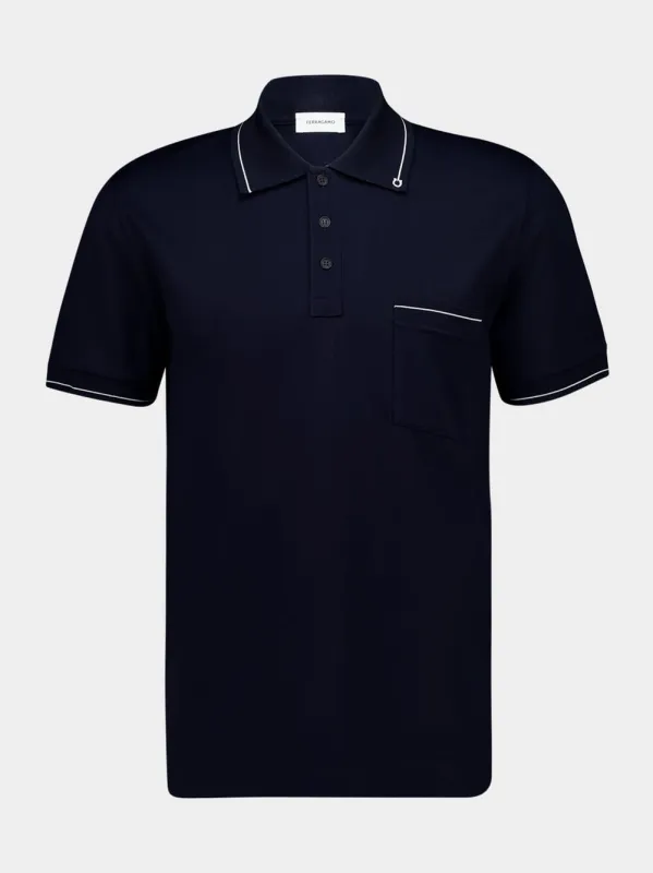 Navy Blue Gancini Polo Shirt sold by Fashion Clinic