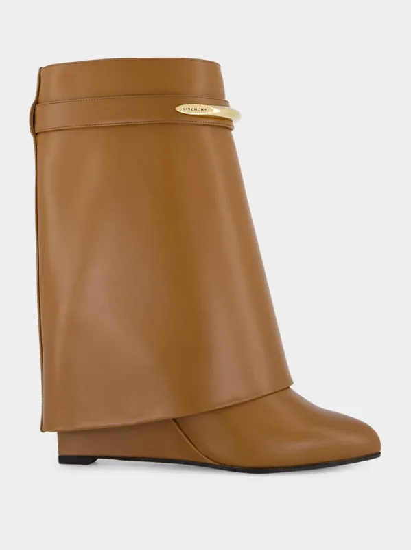 Tan Shark Ankle Boots in Leather made by Givenchy