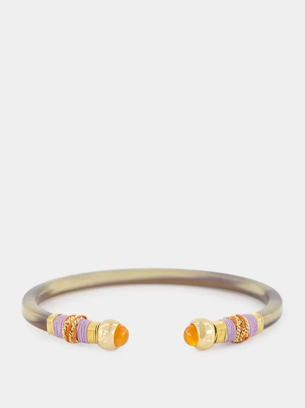 Black and Orange Sari Open Bangle sold by Fashion Clinic