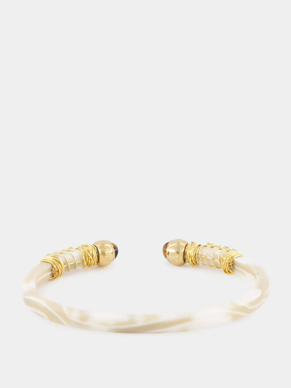 White Sari Gold-Plated Bracelet sold by Fashion Clinic product image thumbnail 2