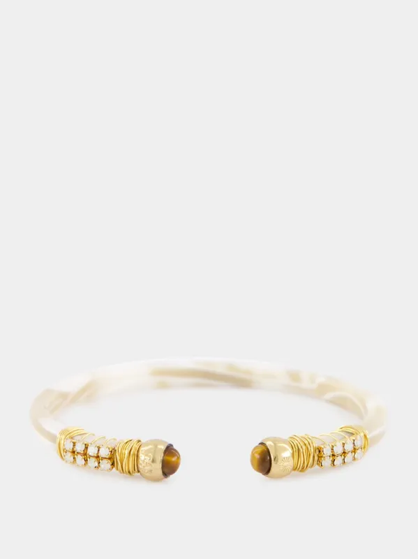 White Sari Gold-Plated Bracelet sold by Fashion Clinic