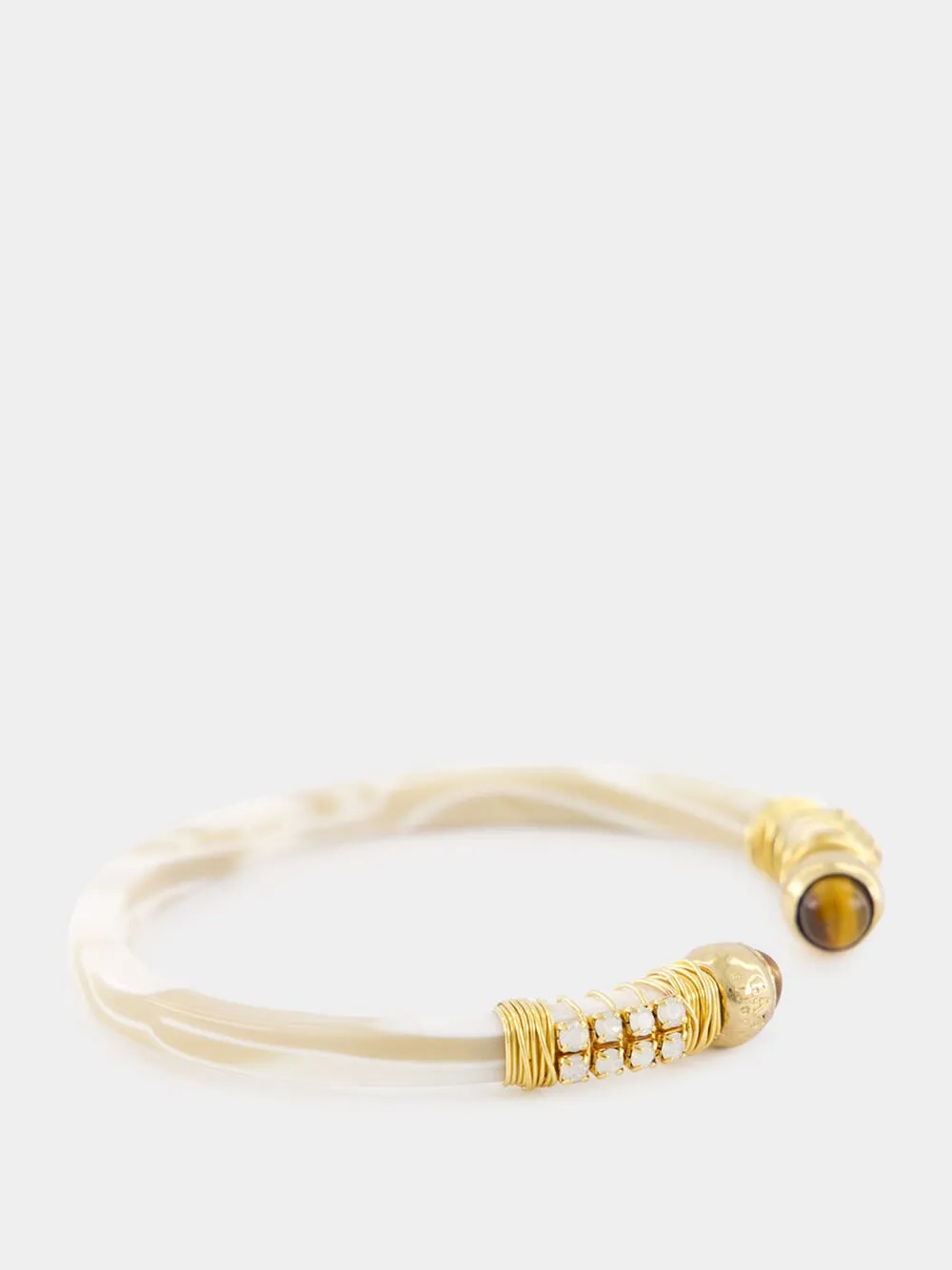 White Sari Gold-Plated Bracelet sold by Fashion Clinic product image thumbnail 3