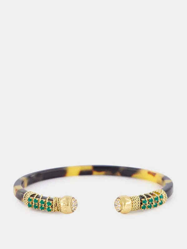 Brown Sari Gold-Plated Bracelet sold by Fashion Clinic