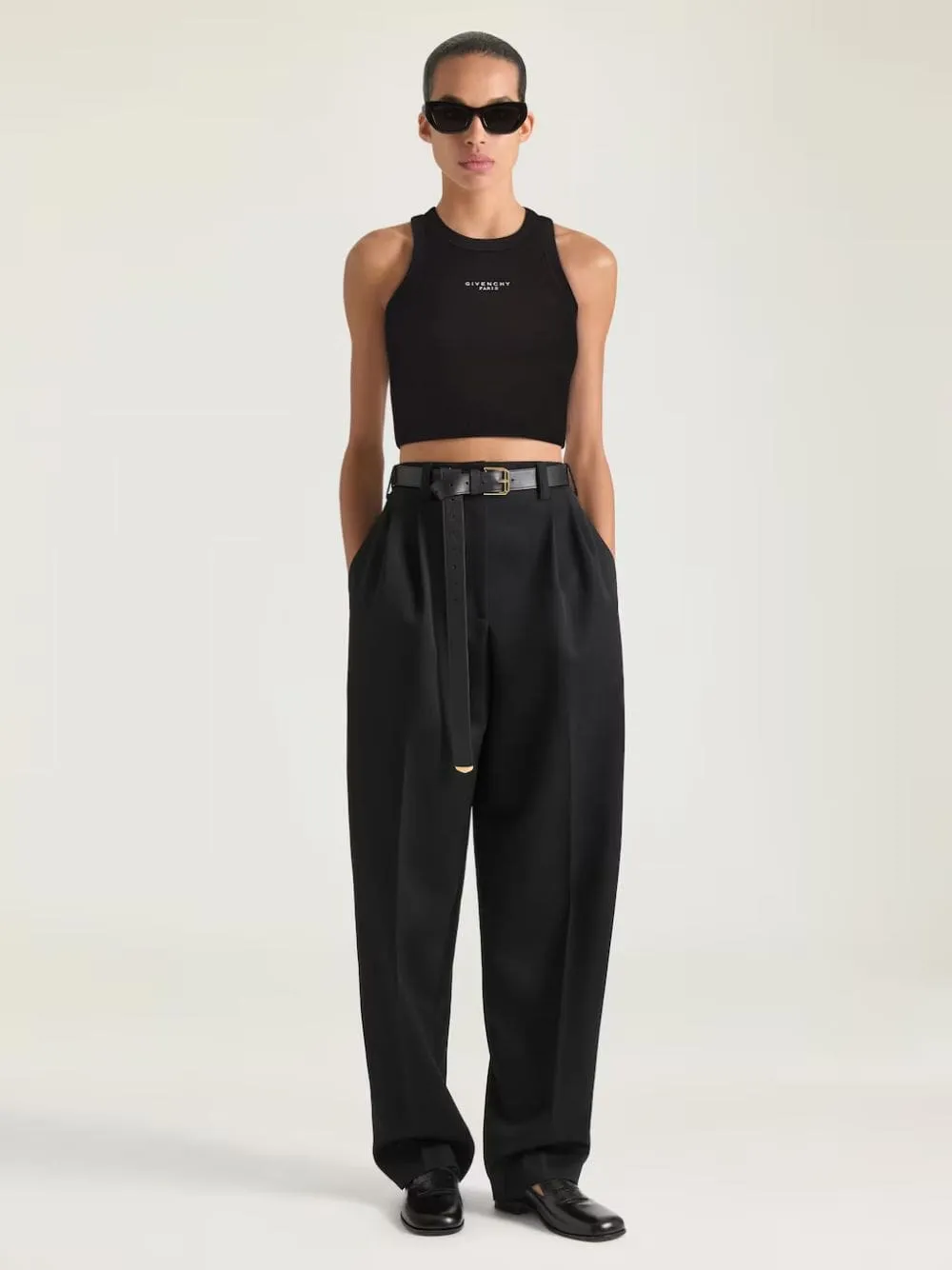 Black Cropped Tank Top sold by Fashion Clinic product image thumbnail 2