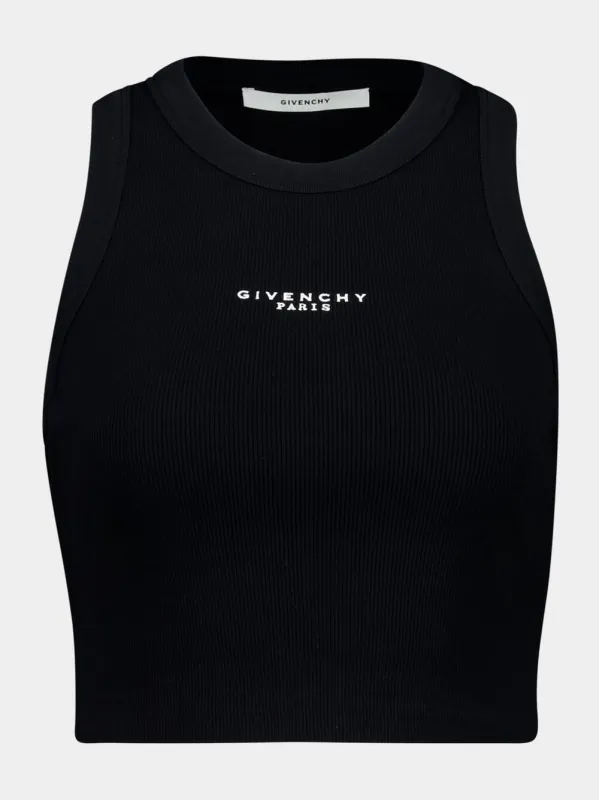 Black Cropped Tank Top sold by Fashion Clinic
