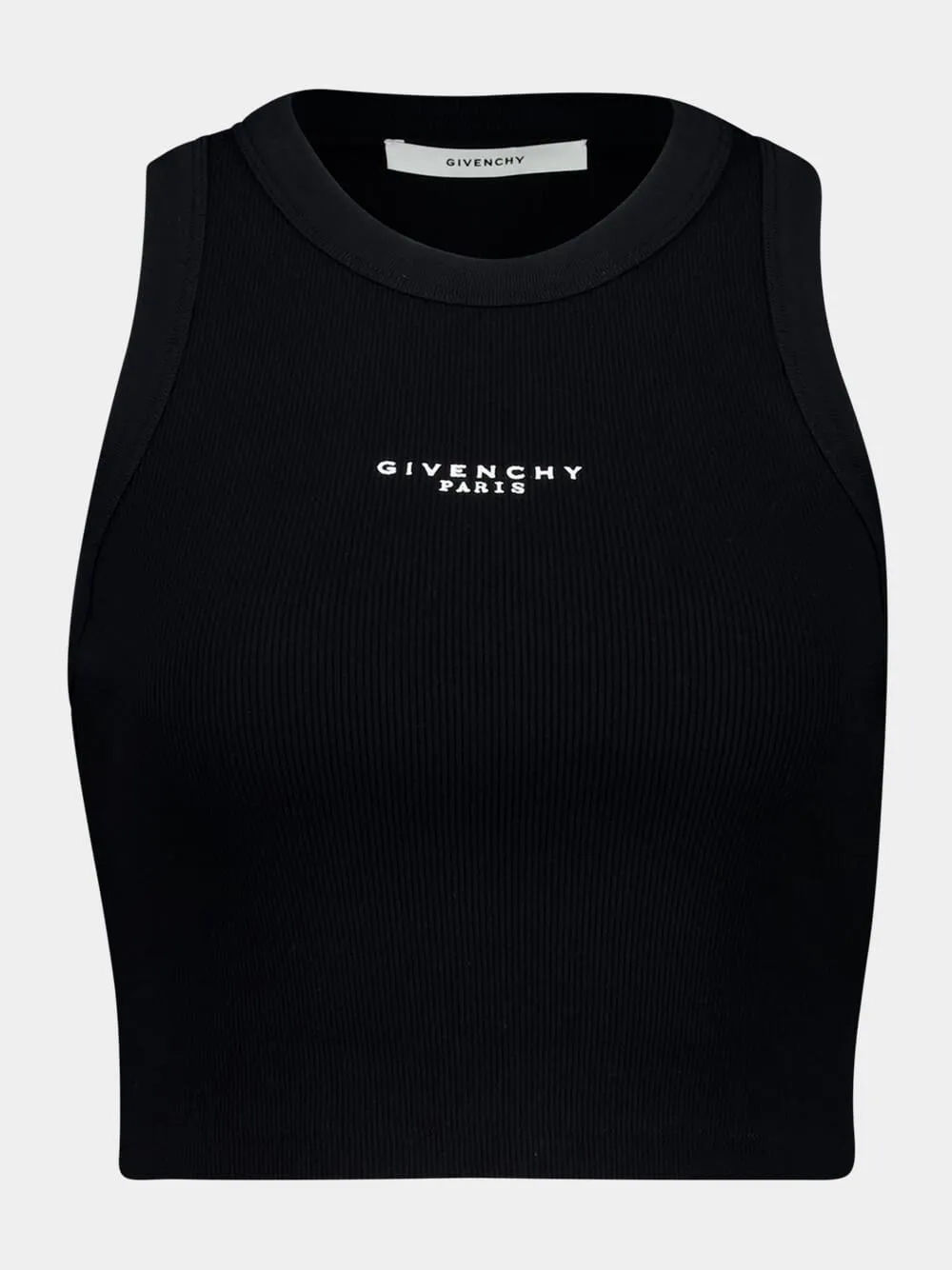 Black Cropped Tank Top sold by Fashion Clinic