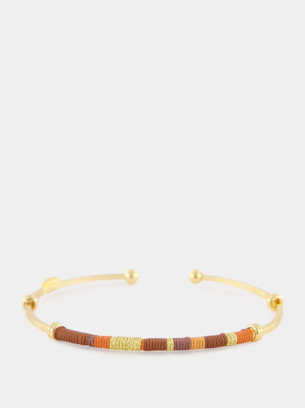 Brown and Rust Zanzibar Thread Bracelet sold by Fashion Clinic
