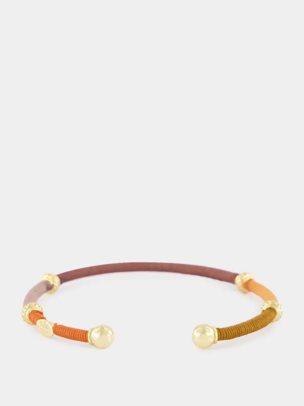 Brown and Rust Zanzifull Thread Bracelet made by Fashion Clinic