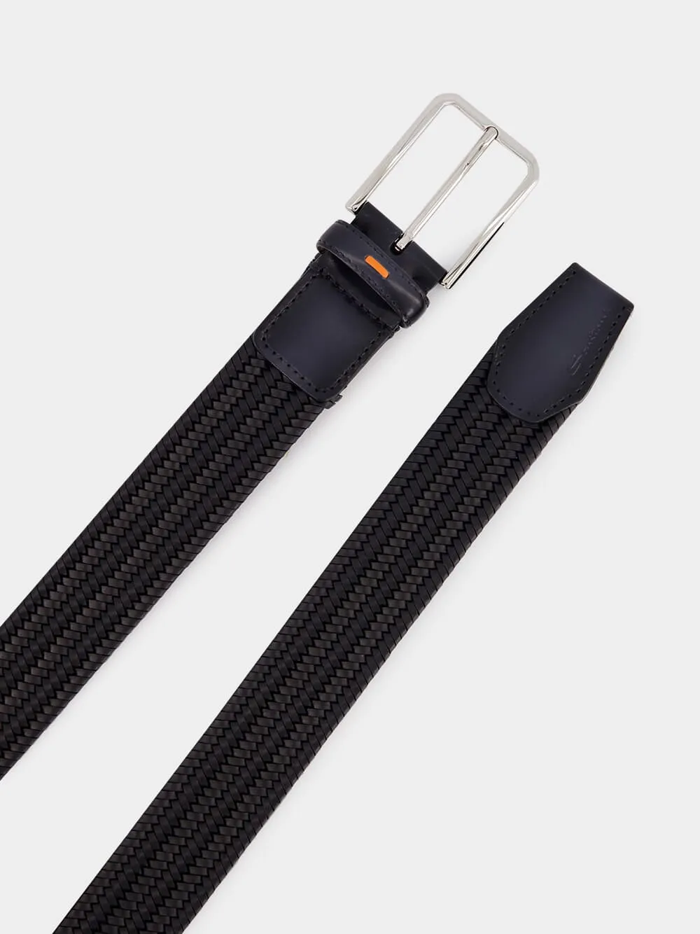 Black Classic Woven Leather Belt sold by Fashion Clinic product image thumbnail 2