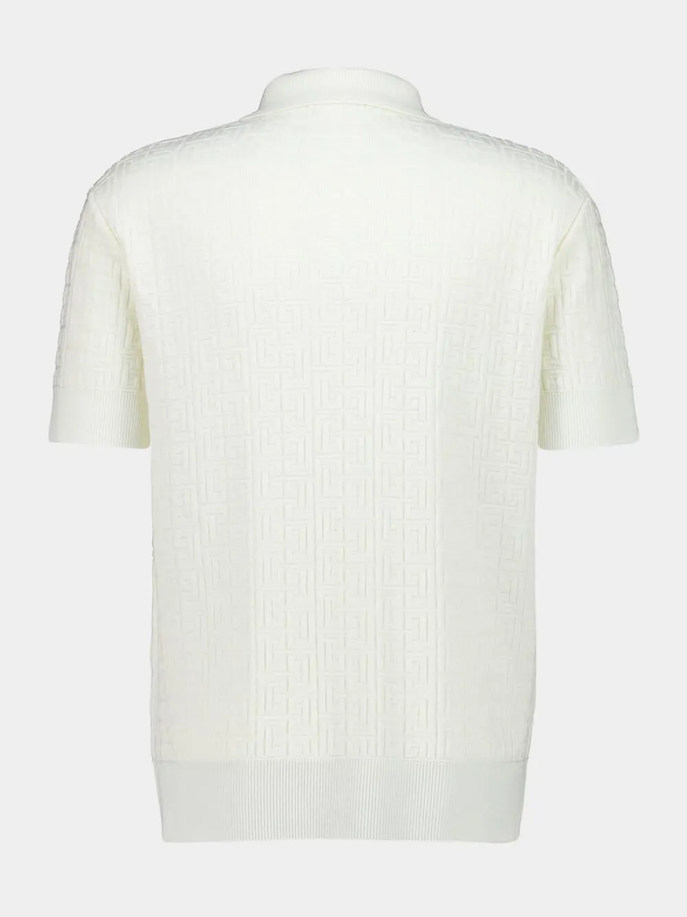 Natural Monogram Knit Wool Polo Shirt sold by Fashion Clinic product image thumbnail 2