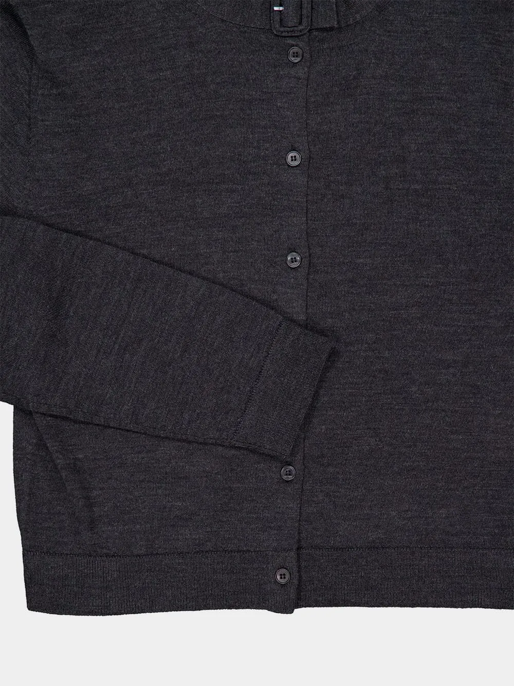 Carbon Grey Buttoned Merino Wool Cardigan sold by Fashion Clinic product image thumbnail 4