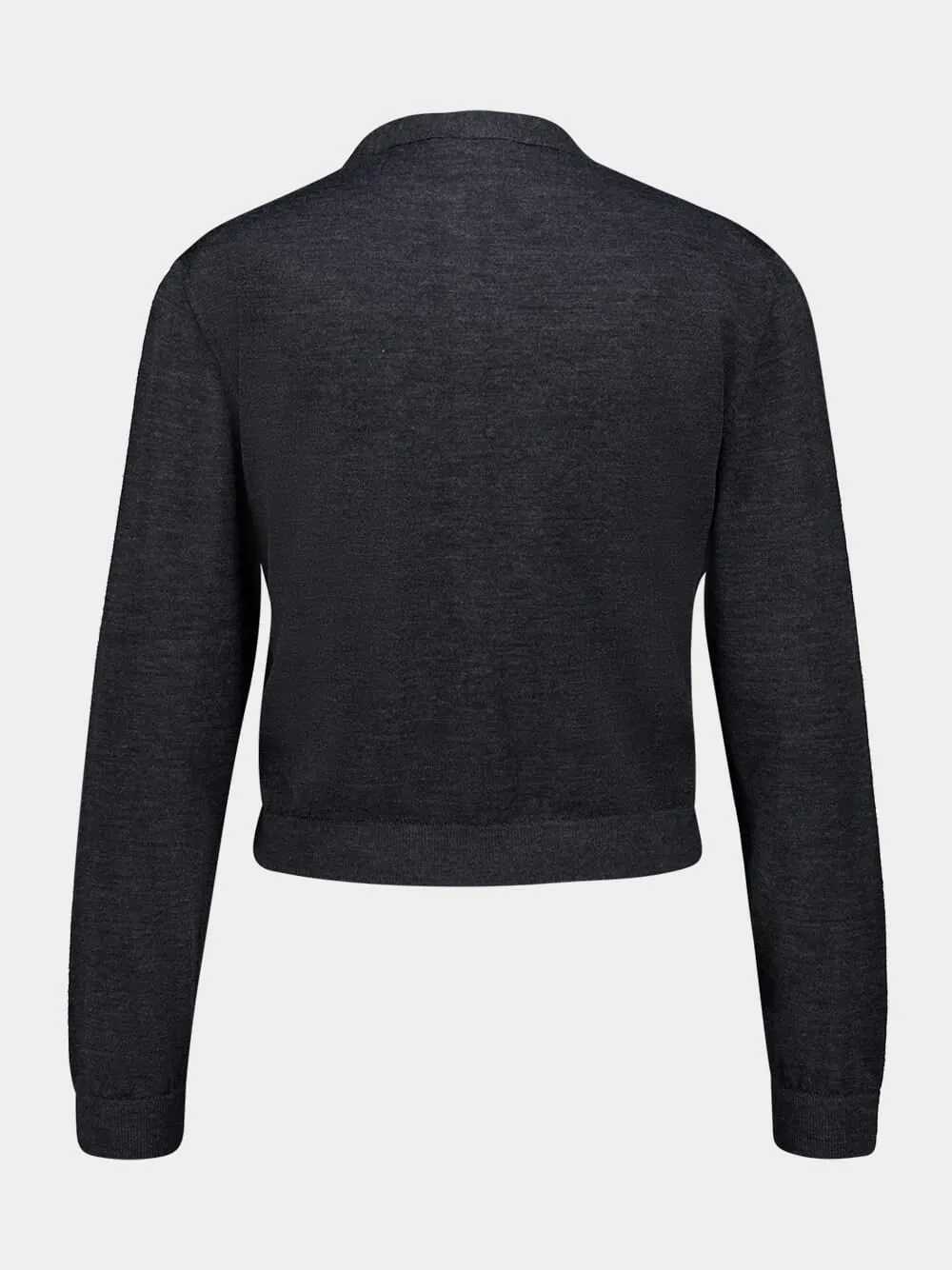 Carbon Grey Buttoned Merino Wool Cardigan sold by Fashion Clinic product image thumbnail 2