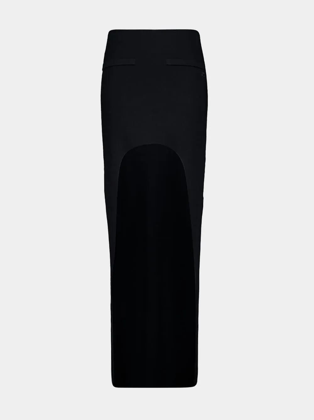 Black Circle-Edged Long Knit Skirt sold by Fashion Clinic product image thumbnail 2
