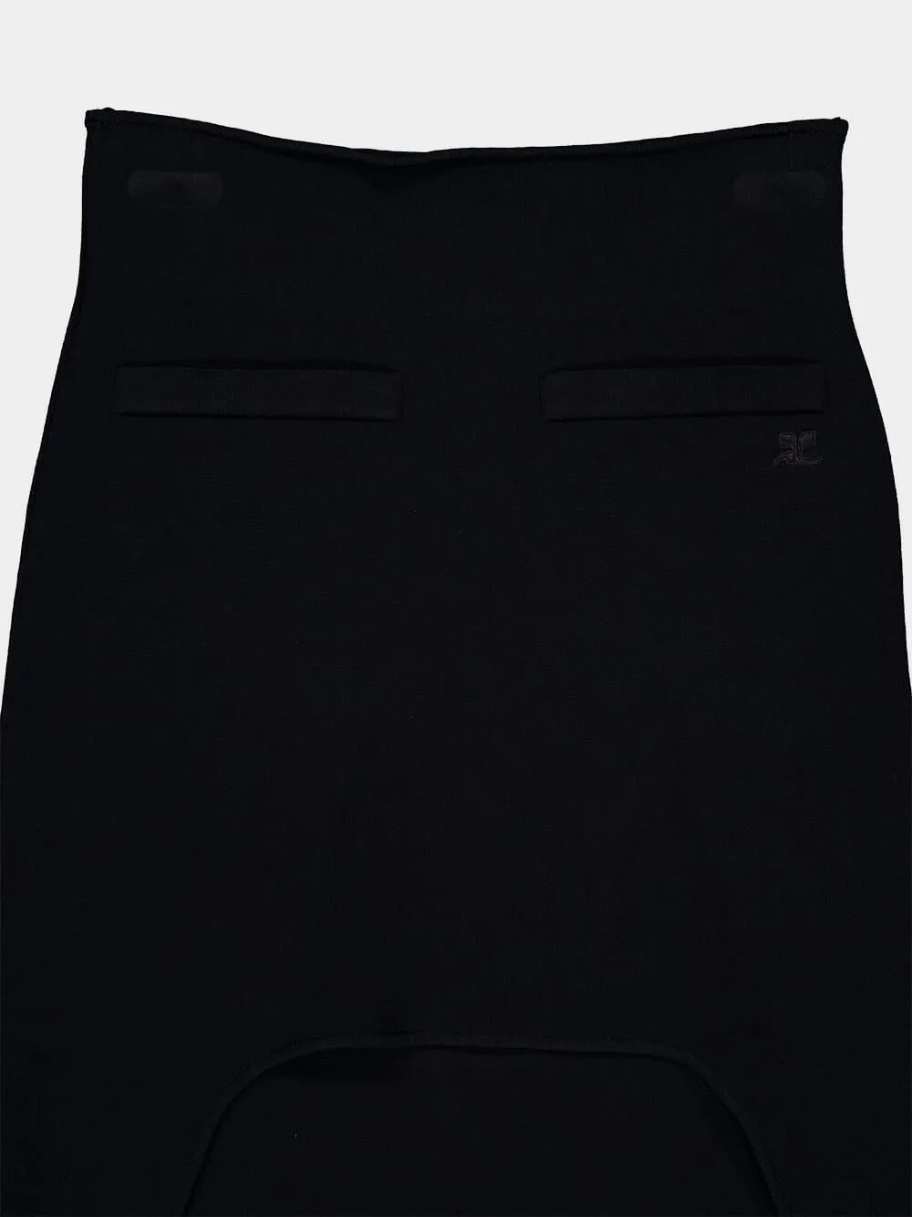 Black Circle-Edged Long Knit Skirt sold by Fashion Clinic product image thumbnail 5